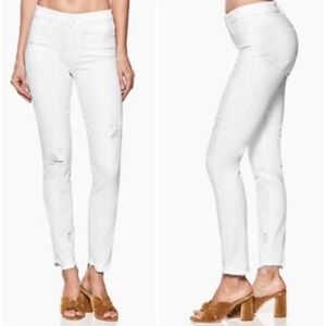 PAIGE Verdugo Ankle Womens White Distressed Denim Jeans Size 30